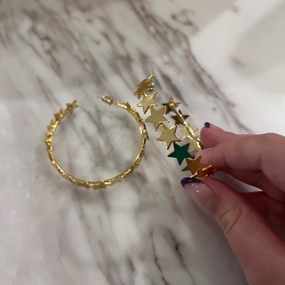 Jewelry - worn once star hoop earrings
